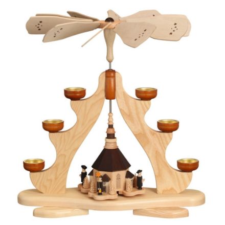 Bild von Zeidler Teelicht Pyramide mit großer Seiffener Kirche