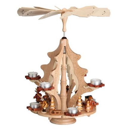 Bild von Zeidler Teelicht Pyramide Weihnachtskranz "Winterkinder"