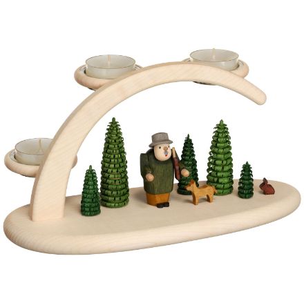 Bild von Seiffener Volkskunst Lichterbogen Teelichterbogen Waldmotiv