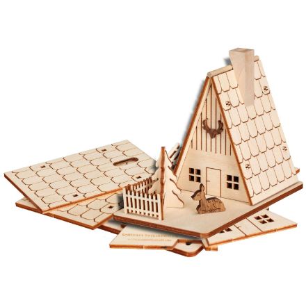 Bild von Seiffener Volskunst Bastelset Räucherhaus, Forsthaus 11cm