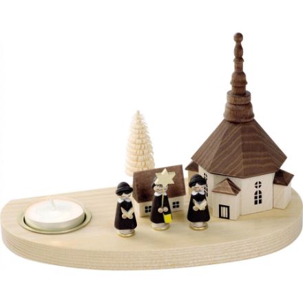 Bild von Teelichthalter Kerzenhalter Seiffener Kirche mit Kurrende