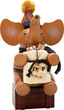 Bild von Ulbricht Räuchermann Elefant Weihnachtsmann natur