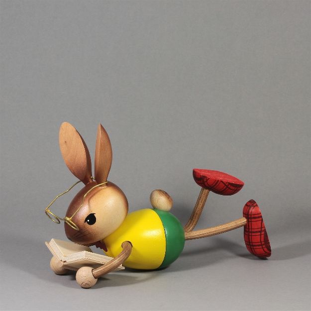 Bild von Kuhnert Hase liegend mit Buch, Krummbein 